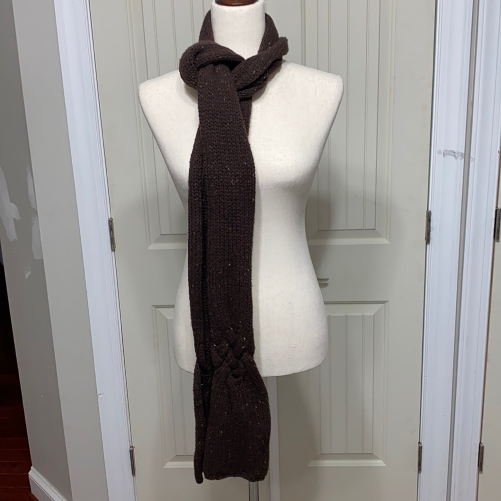 The Gap Hand Knit Brown Marled Winter Scarf